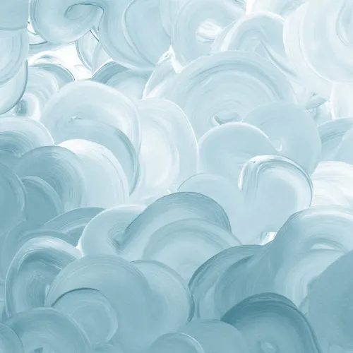 Blue Painted Swirl Brush Strokes Wall Mural