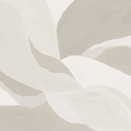 Peintures murales abstraites de feuilles en beige