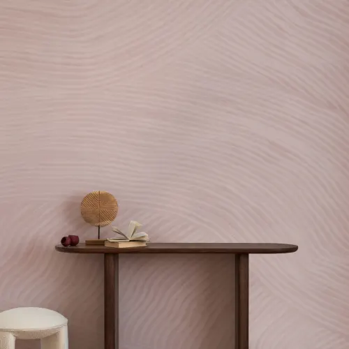 Pink Curved Flowing Shapes Mural