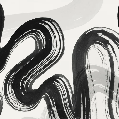 Schwarze abstrakte Swirl Pinselstriche Fototapete