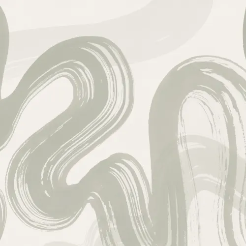 Groen Abstracte Swirl Penseelstreken Muurschildering