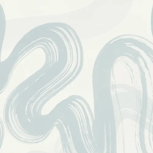 Blue Abstract Swirl Brush Strokes Mural