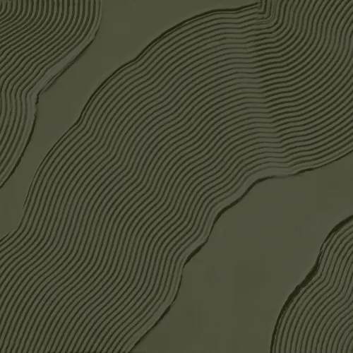Green Sculpted Abstract Lines Mural