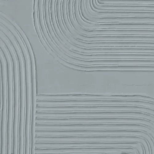 Carta da parati blu scolpita con linee curve astratte