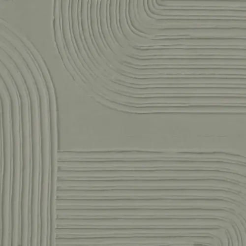 Green Sculpted Abstract Curved Lines Mural