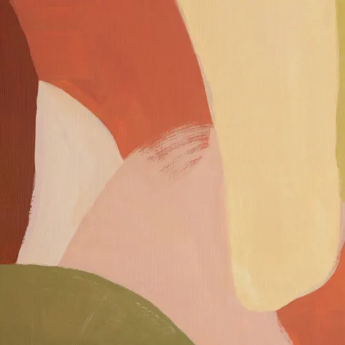 Painted Bold Abstract Mural in Warm Terracotta