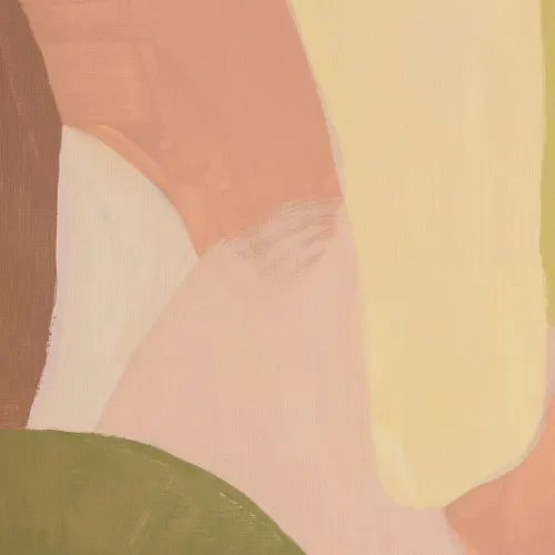 Painted Bold Abstract Mural in Soft Pastel Neutrals