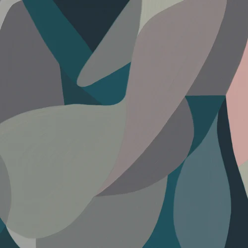 Female Form Abstract Shapes Mural in Blue