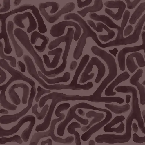 Hand-Painted Organic Flow Pattern Mural in Aubergine