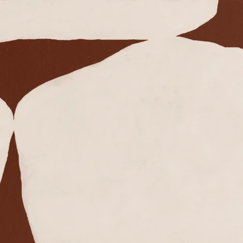 Bold Minimal Abstract Shapes Wall Mural in Terracotta with Textured Plaster Effect