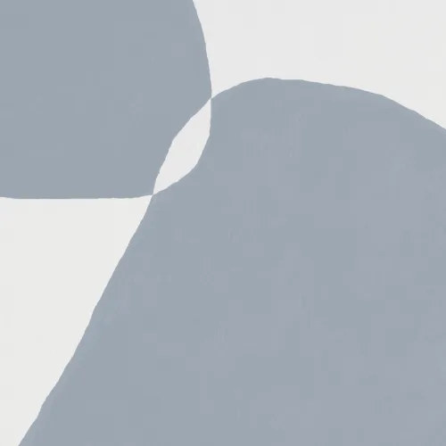 Modern Plaster-Effect Abstract Shapes Wall Mural in Blue and White