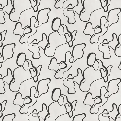 Black Modern Abstract Scribble Drawing Wallpaper Mural