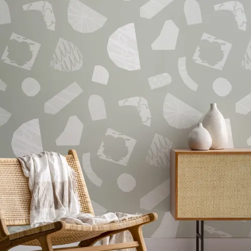 Sage Green Collage Wallpaper