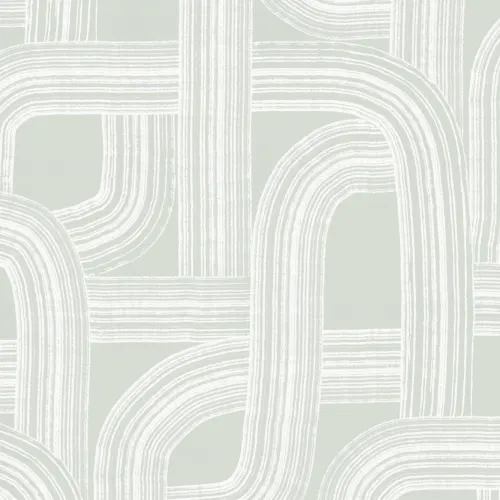 Green Minimalist Lines Wall Mural