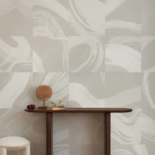 Beige gekachelt abstrakte Tinte Formen Fototapete