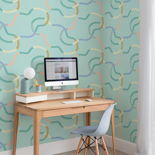 Elizabeth Olwen Chromaloop Blue Mural-tapeter