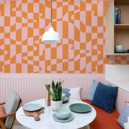 Elizabeth Olwen Stripescape Pink Mural