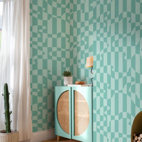 Elizabeth Olwen Stripescape Blue Mural-tapeter