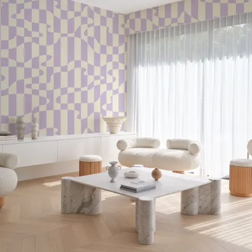 Elizabeth Olwen Stripescape violetti seinämaalaus