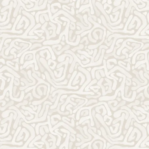 Handgeschilderd organisch doolhofbehang in beige