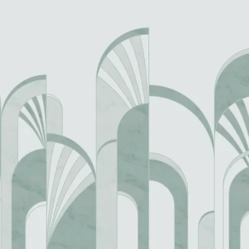 Green Art Deco Print Arches Wallpaper Mural