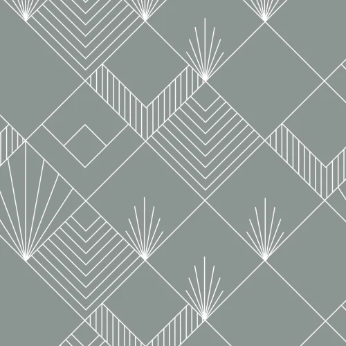 Harmaa Lines & neliöt Art Deco kuvatapetti