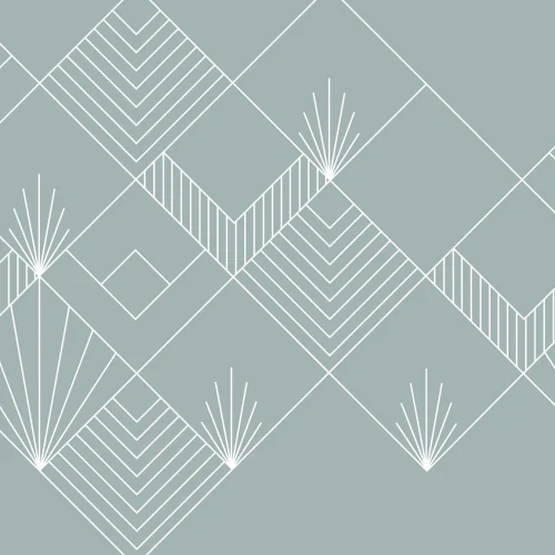Blue Lines & Squares Art Deco Wallpaper Mural