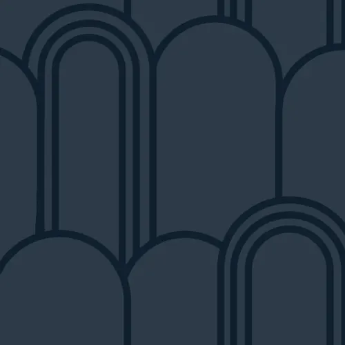 Navy Blue Art Deco Arch Repeat Pattern Wallpaper