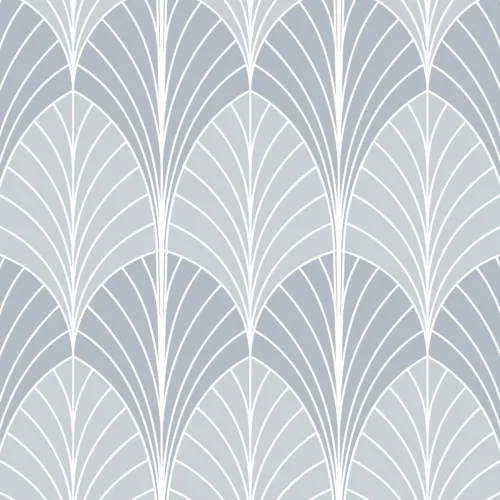 Harmaa Art Deco Palm Leaf Toista kuvio tapetti