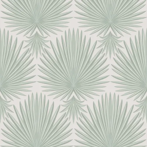 Grønn Art Deco Tropical Leaf Repeat Print Fototapet