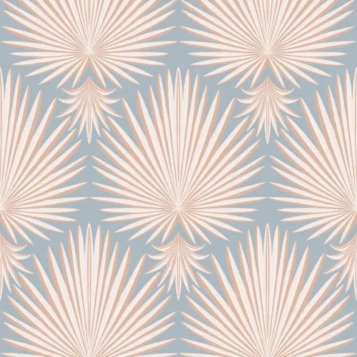 Rosa Art Deco Tropical Leaf Repeat Print Fototapet