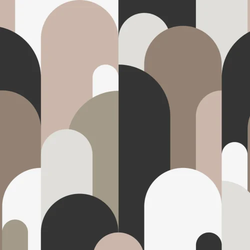 Neutral Art Deco Arches Repeat Print Wallpaper Mural