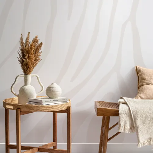 Off alb Zebra Print Wallpaper Mural
