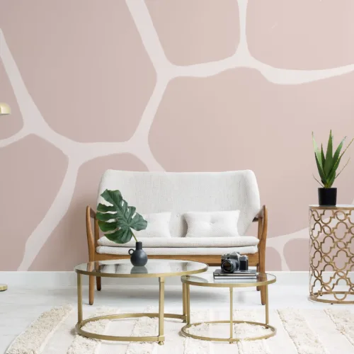 Pink Giraffe Print Wallpaper Mural
