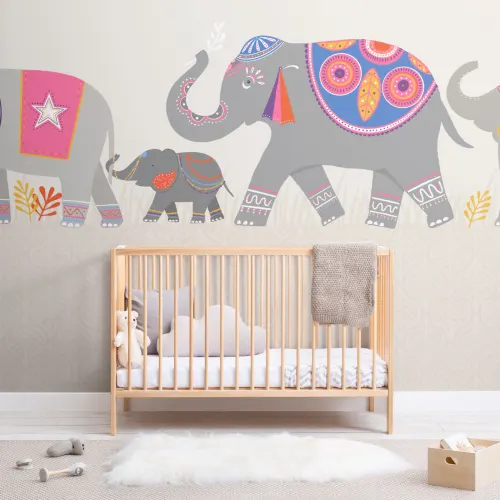 Fototapete Süßer Indischer Elefant für Kids Bunt