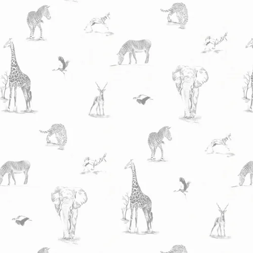 Illustrated Safari Animals Wallpaper