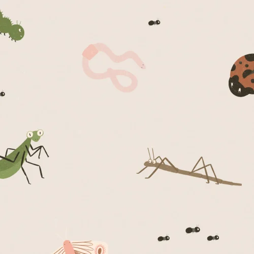Papel Pintado Ilustraciones para Niños con Motivo de Insectos