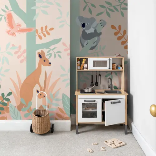 Koala and Kangaroo Australian Jungle Kids Wallpaper Mural