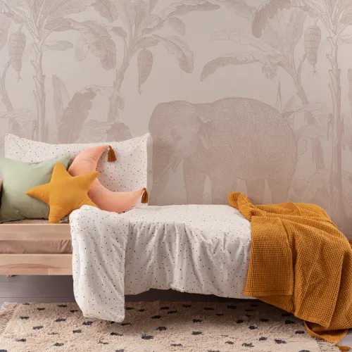 Pink Vintage Explorer Elephant Wallpaper Mural