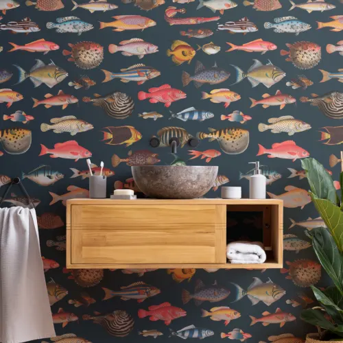 Colorat pește curiozități model tapet Mural