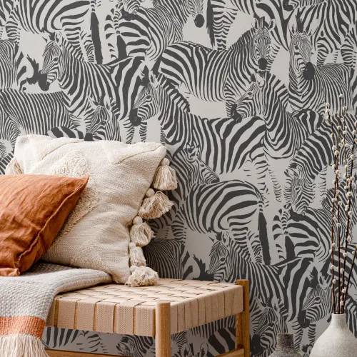 Negru și alb Zebra animale moderne repeta model tapet