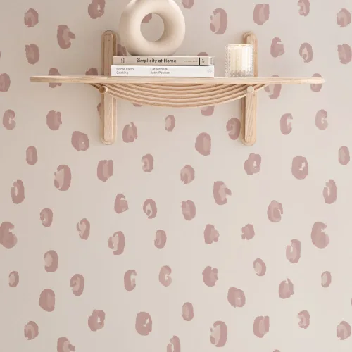 Pink and Neutral Watercolour Leopard Print Repeat Pattern Wallpaper