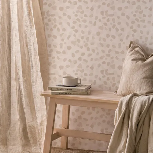 Neutral Modern Cheetah Spots Repeat Pattern Wallpaper