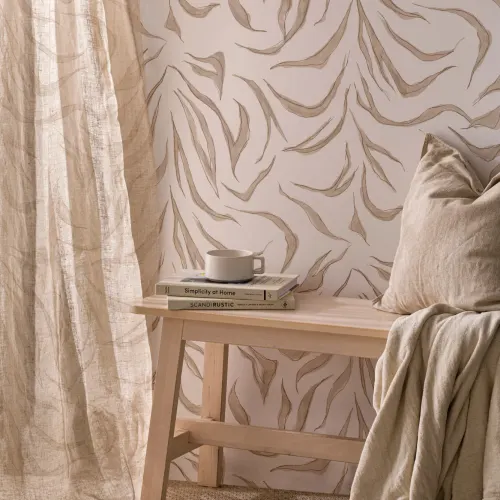 Minimalist Neutral Tiger Print Repeat Pattern Wallpaper