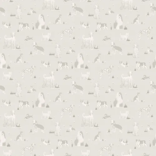 Grey Playful Dogs Animal Mural