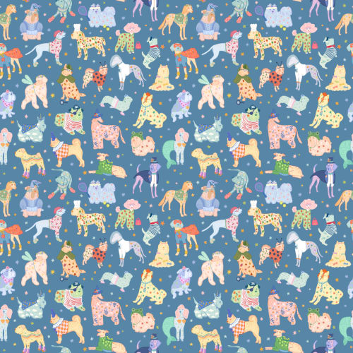 Papel pintado de perros azules disfrazados