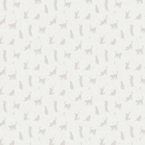 Nøytral katt, måne og stjerner mønster fototapet