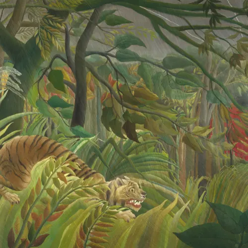 Mural Papel Pintado Tigre en una Tormenta Tropical Rousseau