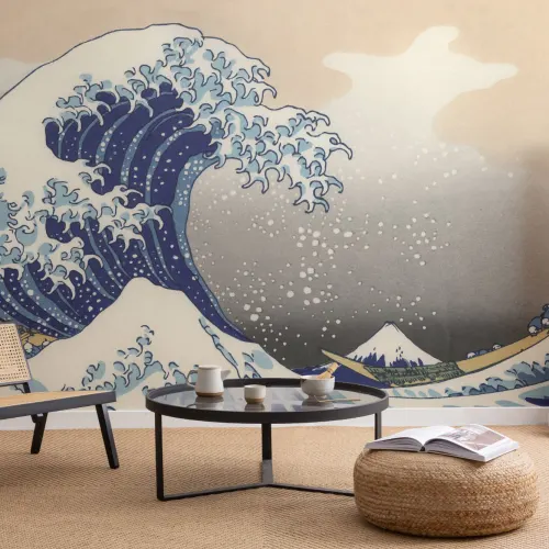 Suuri aalto pois Kanagawa Hokusai kuvatapetti