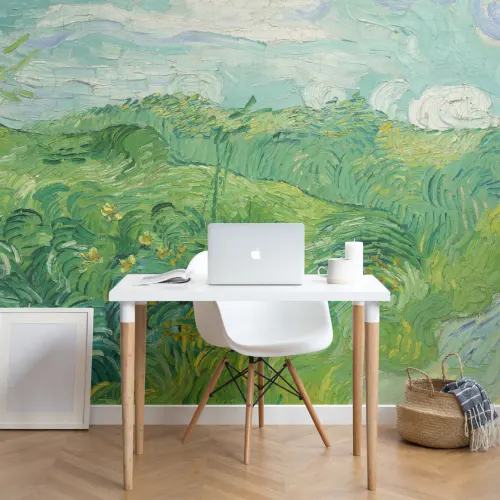 Green Wheat Fields by Vincent van Gogh Wall Mural